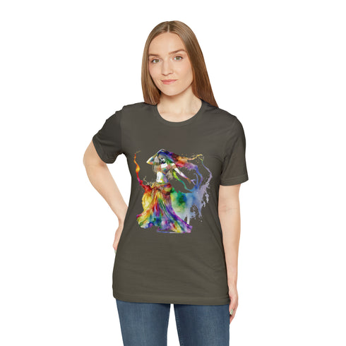Rainbow Belly Dancer in Motion - Short Sleeve Tee